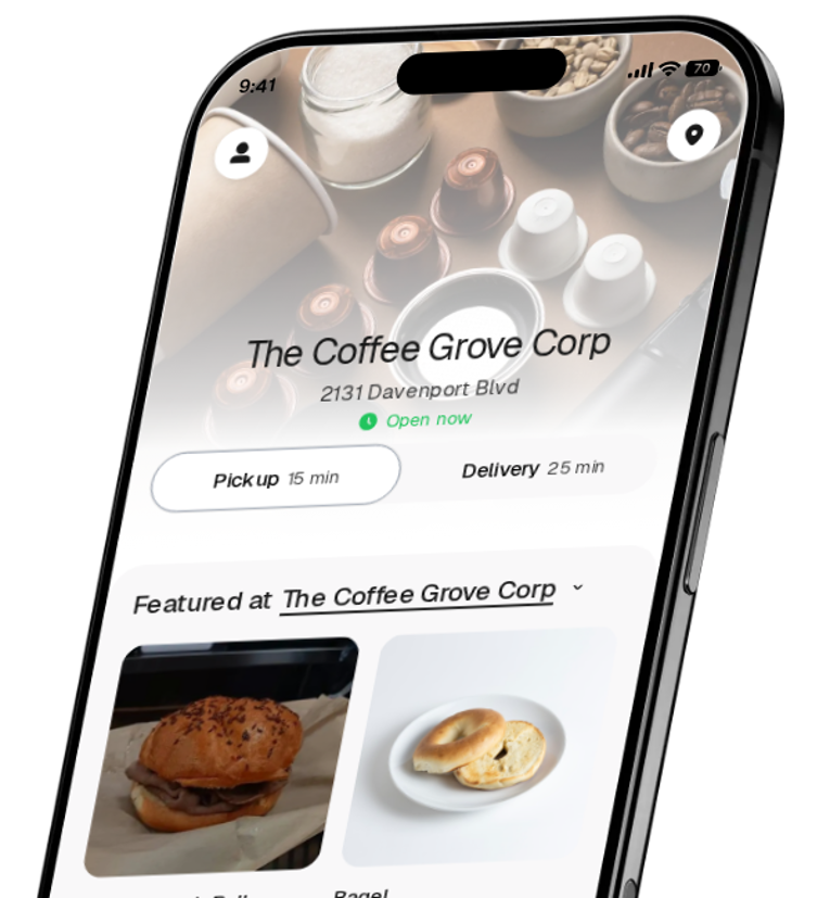 The Coffee Grove Corp app preview
