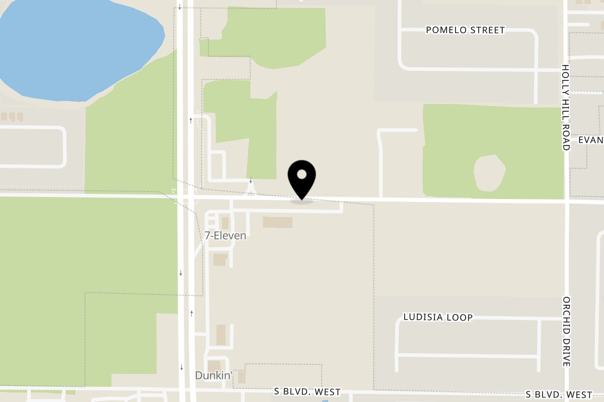 Map showing the location of The Coffee Grove Corp on 2131 Davenport Blvd in Davenport